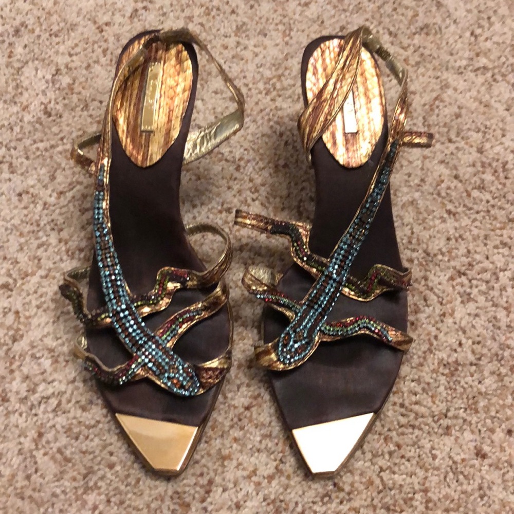 Ladies Vera Pelle strappy shoes, size 10